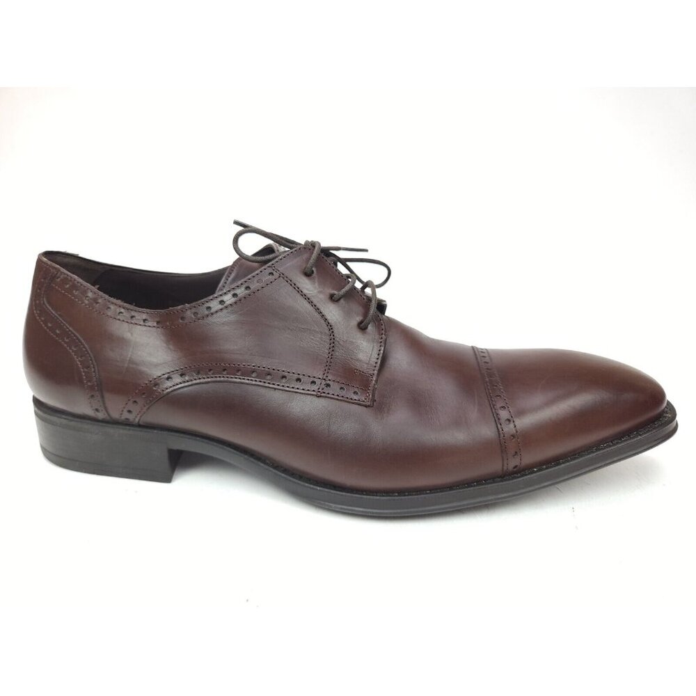MEZLAN Mens Dress Shoes Brown Leather Lace Up Brogue Cap Toe Oxfords Size 10 M